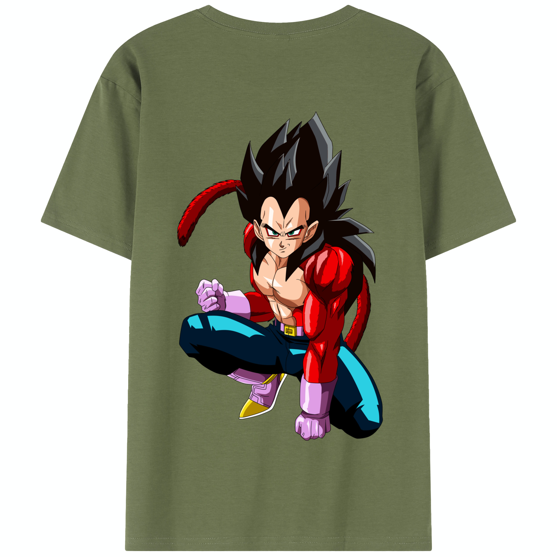 （画像用） ドラゴンボール ベジータ四世（Bejīta Yonsei）DRAGON BALL Vegeta IV 綿100％半袖Tシャツ（背面プリント）